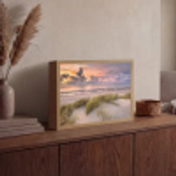 Zonsondergang - Duin - Strand - Planten - Zee Light Box met batterij (Wandlamp) middel -sfeer2