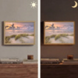 Zonsondergang - Duin - Strand - Planten - Zee Light Box met batterij (Wandlamp) middel -sfeer3