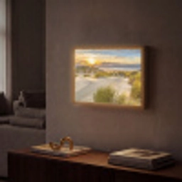Zonsondergang - Duinen - Strand - Landschap Light Box met batterij (Wandlamp) middel -sfeer1