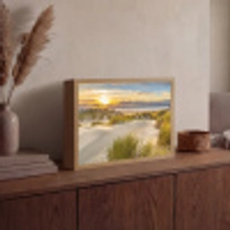 Zonsondergang - Duinen - Strand - Landschap Light Box met batterij (Wandlamp) middel -sfeer2