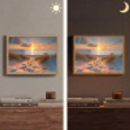 Zonsondergang - Duinen - Strand - Zee Light Box met batterij (Wandlamp) middel -sfeer3