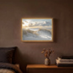 Zonsondergang - Duinen - Planten - Natuur - Strand Light Box met batterij (Wandlamp) middel -sfeer4