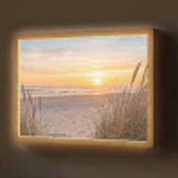 Zonsondergang - Duinen - Zee Light Box met batterij (Wandlamp) middel -z3d_website