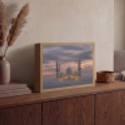 Zonsondergang - Moskee - Wolken - Islamitisch Light Box met batterij (Wandlamp) middel -sfeer2
