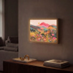 Zonsondergang - Bergvallei - Contrast Light Box met batterij (Wandlamp) middel -sfeer1