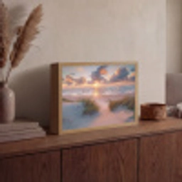 Zonsondergang - Zee - Strand - Duinen - Natuur Light Box met batterij (Wandlamp) middel -sfeer2