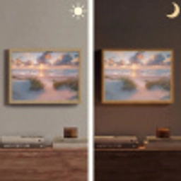 Zonsondergang - Zee - Strand - Duinen - Natuur Light Box met batterij (Wandlamp) middel -sfeer3