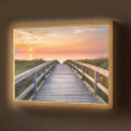 Zonsonderang - Zee - Pad - Gras - Duin - Vogels Light Box met batterij (Wandlamp) middel -z3d_website