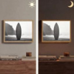Surfplank - Zand - Zee Light Box met batterij (Wandlamp) middel -sfeer3