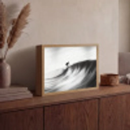 Surfer - Golf - Vervaagd - Zwart Light Box met batterij (Wandlamp) middel -sfeer2