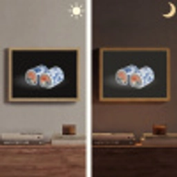 Sushi - Delfts blauw - Rijst - Vis - Elegant Light Box met batterij (Wandlamp) middel -sfeer3