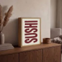 Sushi - Rood - Japandi - Decoratie Light Box met batterij (Wandlamp) middel -sfeer2