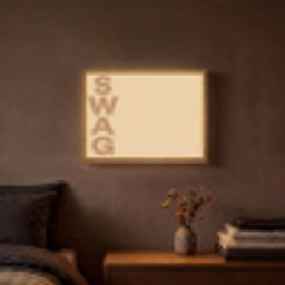 Swag - Bruin - Beige Light Box met batterij (Wandlamp) middel -sfeer4