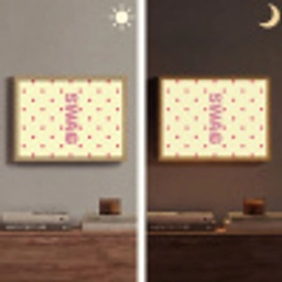 Swag - Roze - Stippen - Geel Light Box met batterij (Wandlamp) middel -sfeer3