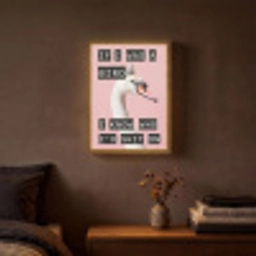 Zwaan - Vogel - Decoratie - Roze Light Box met batterij (Wandlamp) middel -sfeer4