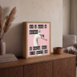 Zwaan - Vogel - Decoratie - Roze Light Box met batterij (Wandlamp) middel -sfeer2