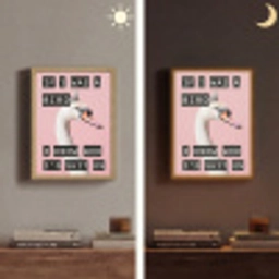Zwaan - Vogel - Decoratie - Roze Light Box met batterij (Wandlamp) middel -sfeer3