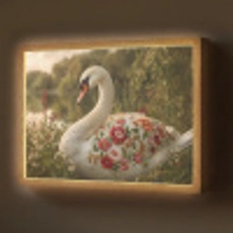 Zwaan - Bloemen - Natuur Light Box met batterij (Wandlamp) middel -z3d_website
