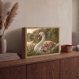 Zwaan - Bloemen - Natuur Light Box met batterij (Wandlamp) middel -sfeer2