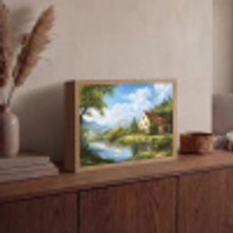 Zwaan - Bomen - Rust Light Box met batterij (Wandlamp) middel -sfeer2