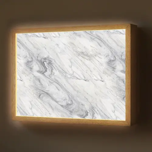 Wervelende - Grijsstructuur - Marmer - Wit Light Box met batterij (Wandlamp) middel 907 -z3d_website
