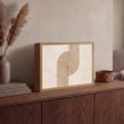 Symmetrische bocht - Koperkleurig Light Box met batterij (Wandlamp) middel -sfeer2