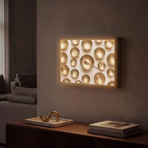 Symmetrisch - Goud - Brons - Balans Light Box met batterij (Wandlamp) middel -sfeer1