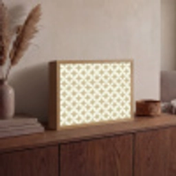 Symmetrisch - Motief - Beige Light Box met batterij (Wandlamp) middel 907 -sfeer2