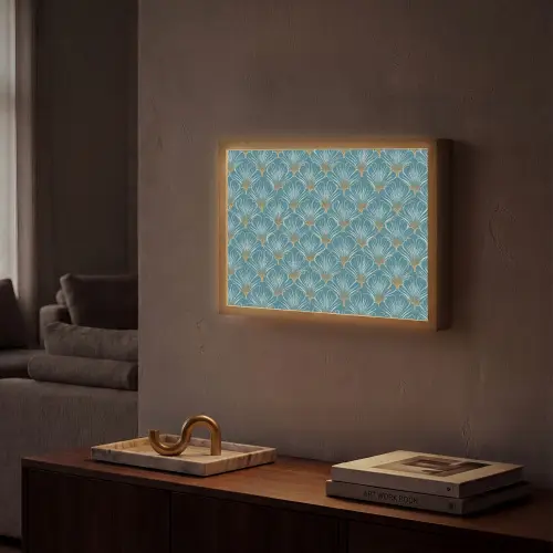 Symmetrisch - Patroon - Blauw Light Box met batterij (Wandlamp) middel 907 -sfeer1