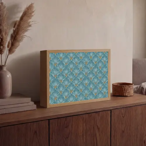 Symmetrisch - Patroon - Blauw Light Box met batterij (Wandlamp) middel 907 -sfeer2