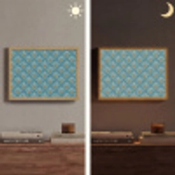 Symmetrisch - Patroon - Blauw Light Box met batterij (Wandlamp) middel 907 -sfeer3