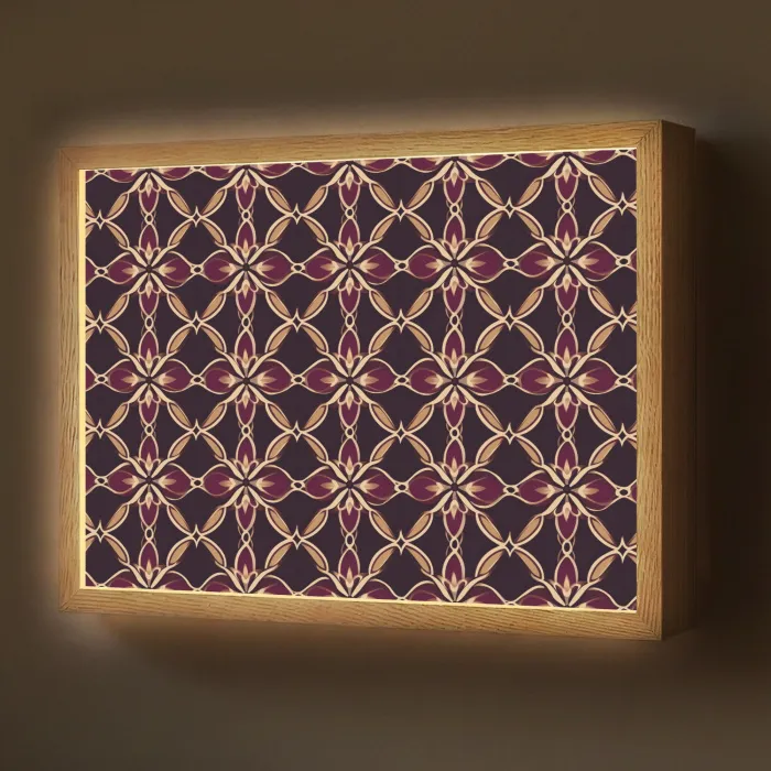 Symmetrisch - Tegel - Burgundy Light Box met batterij (Wandlamp) middel 907 -z3d_website