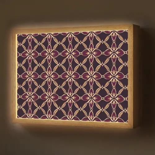 Symmetrisch - Tegel - Burgundy Light Box met batterij (Wandlamp) middel 907 -z3d_website