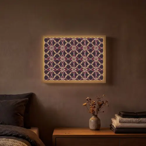 Symmetrisch - Tegel - Burgundy Light Box met batterij (Wandlamp) middel 907 -sfeer4