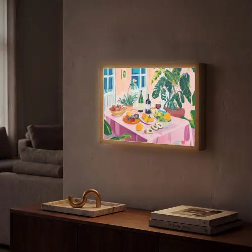 Tafel - Wijn - Fruit Light Box met batterij (Wandlamp) middel -sfeer1