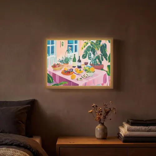 Tafel - Wijn - Fruit Light Box met batterij (Wandlamp) middel -sfeer4