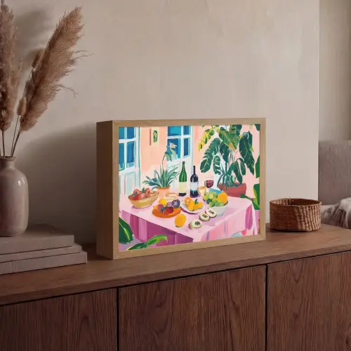 Tafel - Wijn - Fruit Light Box met batterij (Wandlamp) middel -sfeer2