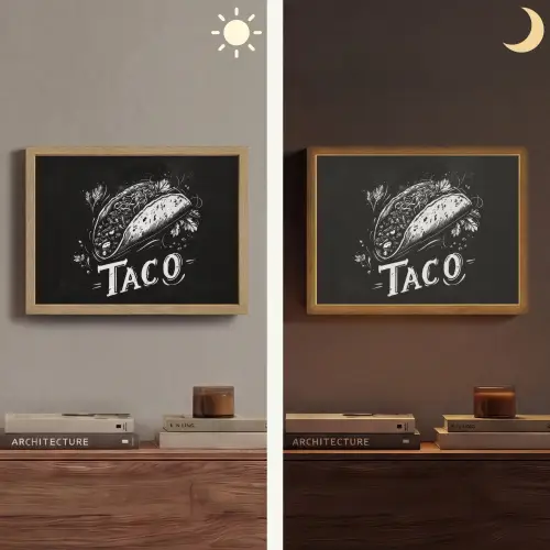 Taco - Kruiden - Witte krijtstijl - Tekst Light Box met batterij (Wandlamp) middel -sfeer3