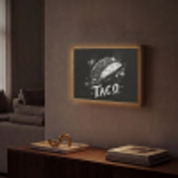 Taco - Kruiden - Witte krijtstijl - Tekst Light Box met batterij (Wandlamp) middel -sfeer1