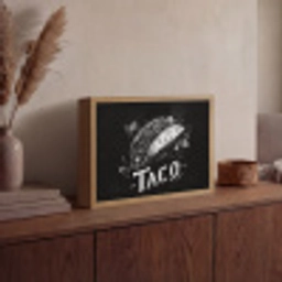 Taco - Kruiden - Witte krijtstijl - Tekst Light Box met batterij (Wandlamp) middel -sfeer2