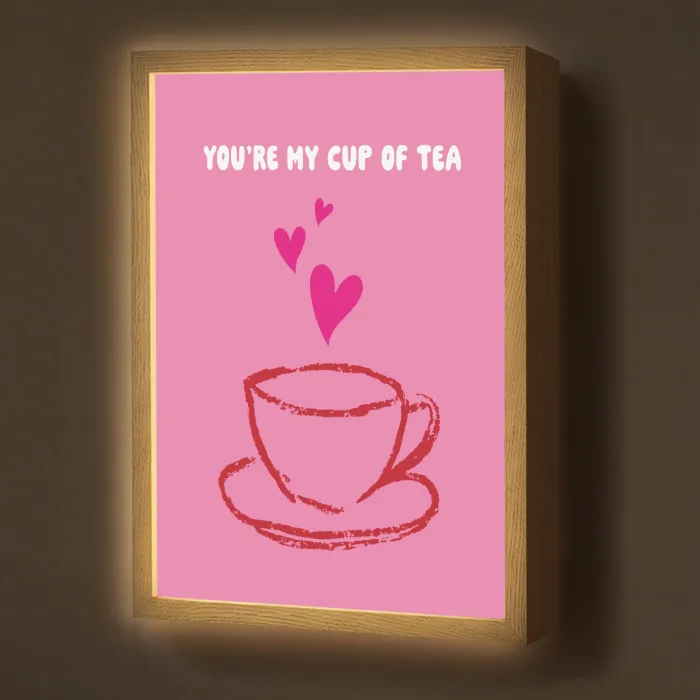 Thee - Roze - Valentijn - Tekst Light Box met batterij (Wandlamp) middel -z3d_website
