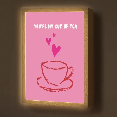 Thee - Roze - Valentijn - Tekst Light Box met batterij (Wandlamp) middel -z3d_website
