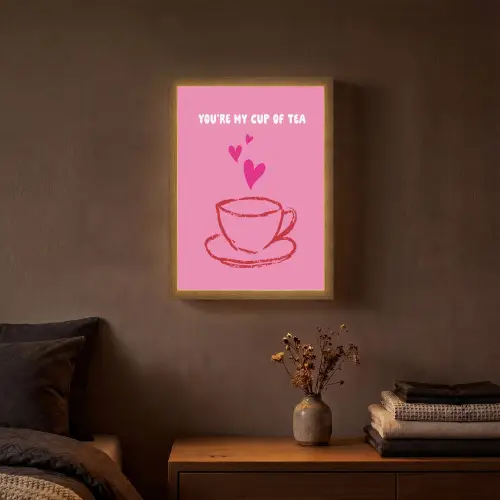 Thee - Roze - Valentijn - Tekst Light Box met batterij (Wandlamp) middel -sfeer4