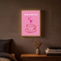 Thee - Roze - Valentijn - Tekst Light Box met batterij (Wandlamp) middel -sfeer4