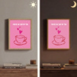 Thee - Roze - Valentijn - Tekst Light Box met batterij (Wandlamp) middel -sfeer3