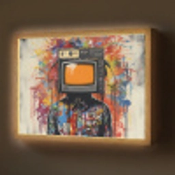 Televisie - Graffiti - Mens - Kleuren Light Box met batterij (Wandlamp) middel -z3d_website