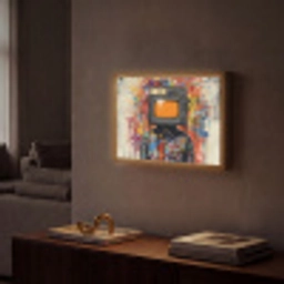 Televisie - Graffiti - Mens - Kleuren Light Box met batterij (Wandlamp) middel -sfeer1