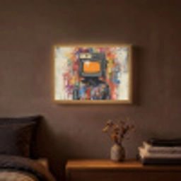 Televisie - Graffiti - Mens - Kleuren Light Box met batterij (Wandlamp) middel -sfeer4