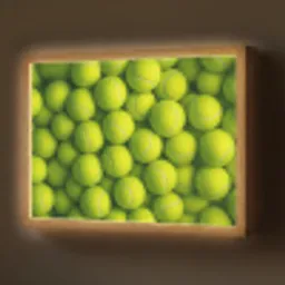 Tennisballen - Bal - Geel Light Box met batterij (Wandlamp) middel -z3d_website