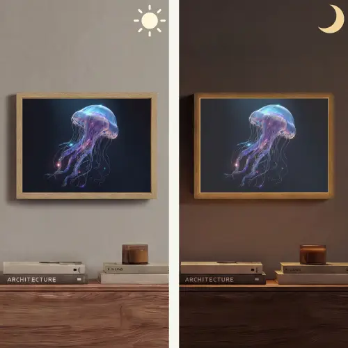 Tentakels - Kwal - Paars - Sprankeling Light Box met batterij (Wandlamp) middel -sfeer3